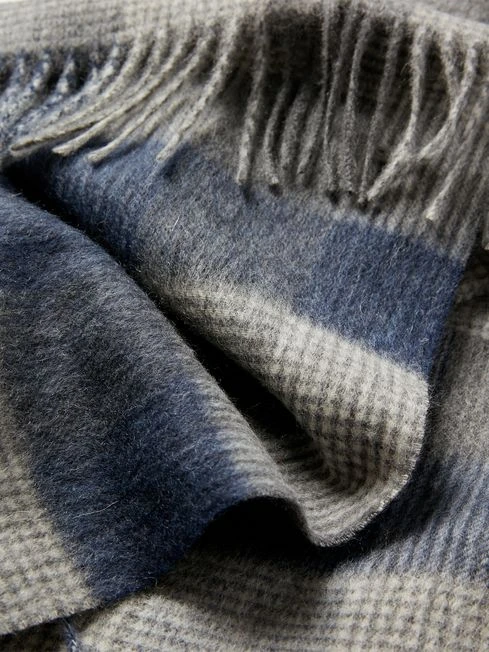 Blue Wool Scarf 5 Blue Wool Scarf - Image 5