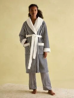 Navy Stripe Dressing Gown