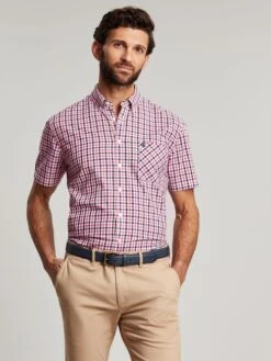 Wilson Pink Short Sleeve Classic Fit Shirt -Elite Fashion Shop 818023s5