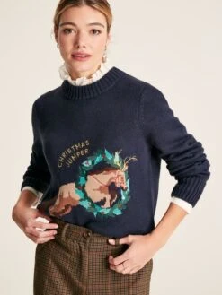 Navy Intarsia Christmas Jumper