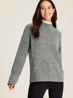 Grey Bouclé Knit Jumper -Elite Fashion Shop 833585s3