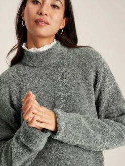 Grey Bouclé Knit Jumper -Elite Fashion Shop 833585s5