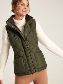 Green Showerproof Quilted Gilet -Elite Fashion Shop 837850s4