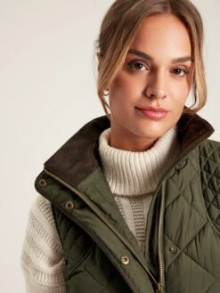 Green Showerproof Quilted Gilet -Elite Fashion Shop 837850s5