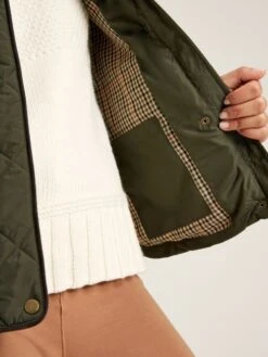 Green Showerproof Quilted Gilet -Elite Fashion Shop 837850s6