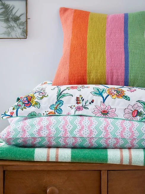 White Indienne Floral Cushion 2 White Indienne Floral Cushion - Image 2