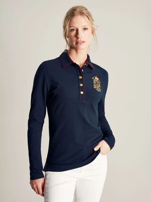 Ashley Blue Long Sleeve Polo Shirt 1 Ashley Blue Long Sleeve Polo Shirt