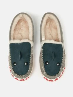 Navy Shark Moccasin Slippers -Elite Fashion Shop 929548s6