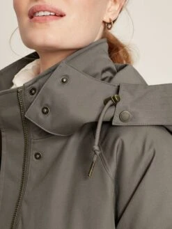 Dark Grey Longline Waterproof Coat With Quilted Lining -Elite Fashion Shop 931678s4