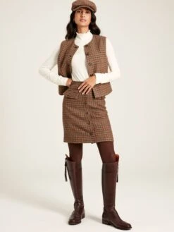 Avery Check Tweed Skirt -Elite Fashion Shop 948097s3