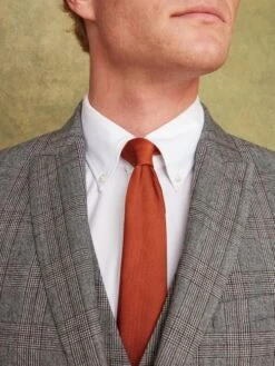Grey/Rust Check Wool Slim Fit Suit: Jacket -Elite Fashion Shop 960 018s4