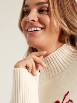 Cream Intarsia Ski Jumper -Elite Fashion Shop 960988s4