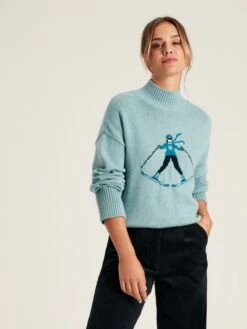 Light Blue Intarsia Ski Jumper