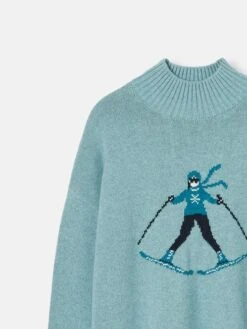 Light Blue Intarsia Ski Jumper -Elite Fashion Shop 963950s5