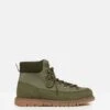 Khaki Green Lace Up Boots