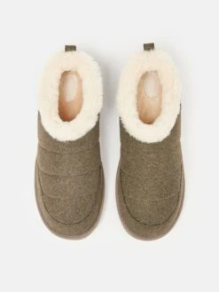 Tan Brown Faux Fur Lined Slippers -Elite Fashion Shop 964991s4