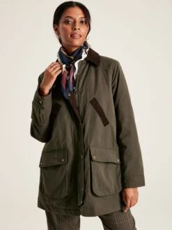 Dark Green Showerproof Quilted Wax Jacket