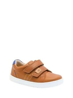 Start-Rite Explore Tan Brown Leather Comfy Rip-Tape Trainers F Fit -Elite Fashion Shop A36 327s3