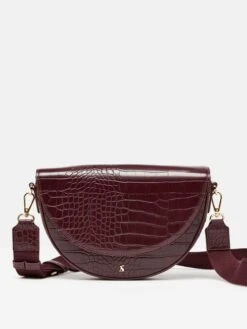 Burgundy Red Half Moon Cross Body Bag -Elite Fashion Shop C00062s4