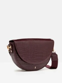 Burgundy Red Half Moon Cross Body Bag -Elite Fashion Shop C00062s5