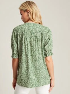 Green Curved Yoke Blouse -Elite Fashion Shop C08605s4