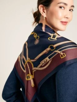 Blue Silk Square Scarf -Elite Fashion Shop C09661s3