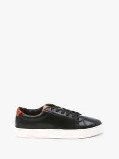 Black Leather Trainers -Elite Fashion Shop C14066s3
