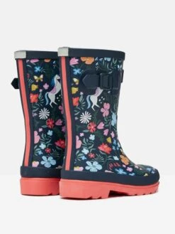 Navy Blue Printed Wellies -Elite Fashion Shop C22246s3