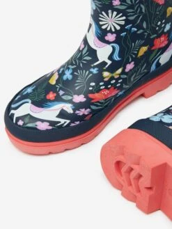 Navy Blue Printed Wellies -Elite Fashion Shop C22246s4