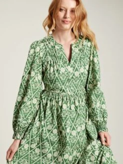 Green Floral Pleated Dress -Elite Fashion Shop C37694s5