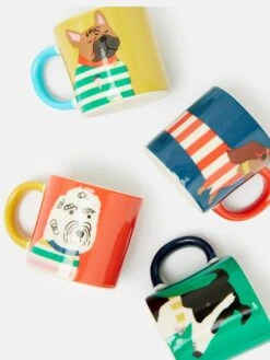 Set Of 4 Multi Dog Espresso Cupper Cupper -Elite Fashion Shop C41128s3