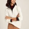 Cream Quilted Zip Sweat Top