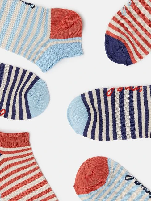 Blue 3 Pack Trainer Socks 2 Blue 3 Pack Trainer Socks - Image 2