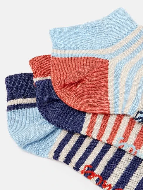 Blue 3 Pack Trainer Socks 3 Blue 3 Pack Trainer Socks - Image 3