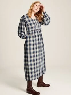 Camilla Blue Button Front Tiered Dress