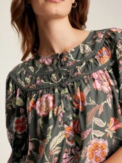 Grey Curved Yoke Blouse -Elite Fashion Shop C80654s3