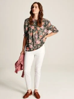 Grey Curved Yoke Blouse -Elite Fashion Shop C80654s5