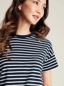 Blue Striped Short Sleeve T-Shirt -Elite Fashion Shop C83098s5
