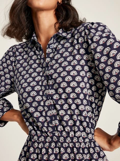 Blue Jersey Shirt Dress 3 Blue Jersey Shirt Dress - Image 3