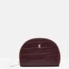 Burgundy Red Half Moon Croc Effect Coin Purse