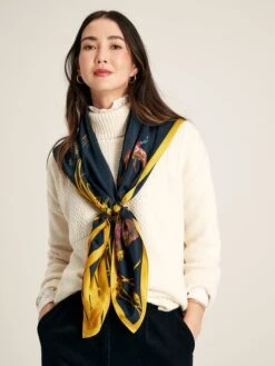 Blue Large Square Silk Scarf -Elite Fashion Shop C98049s3