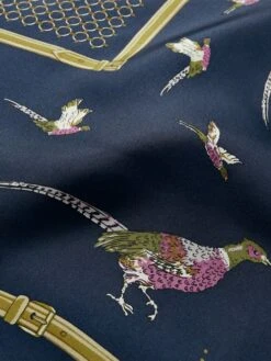 Navy Pheasant Silk Square Scarf -Elite Fashion Shop C98849s7