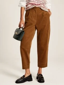 Brown Cord Tapered Leg Trousers