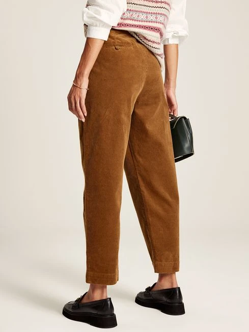 Brown Cord Tapered Leg Trousers 2 Brown Cord Tapered Leg Trousers - Image 2