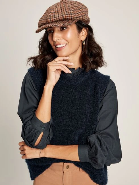 Navy Blue Frill Blouse 3 Navy Blue Frill Blouse - Image 3