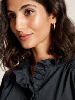 Navy Blue Frill Blouse 9 Navy Blue Frill Blouse -Elite Fashion Shop D03730s4