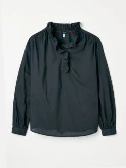 Navy Blue Frill Blouse 11 Navy Blue Frill Blouse -Elite Fashion Shop D03730s6