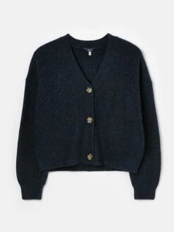 Navy Blue Button Through Knit Cardigan -Elite Fashion Shop D03734s6