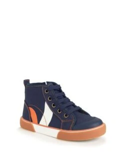 Start Rite Arcade Blue Canvas High-top Zip Up Trainers -Elite Fashion Shop D77473s3