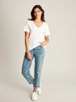 White V Neck T-shirt -Elite Fashion Shop D81645s4